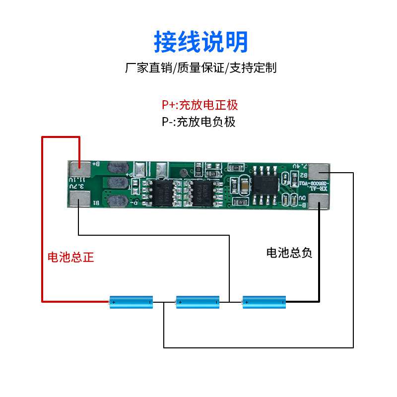 Intégration de la carte XR-AL-3S5009-V0.1 dans un pack 18650 3S